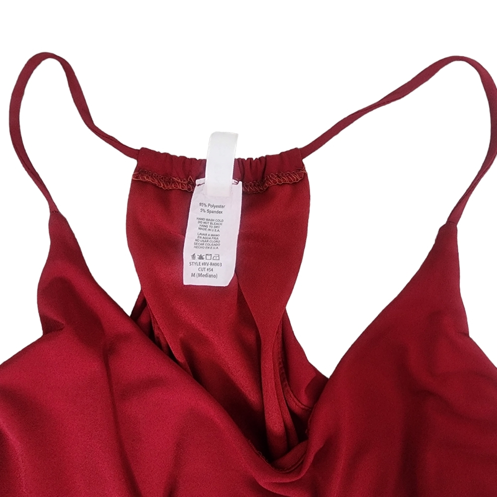 Sleeveless Wide-Leg Jumpsuit Burgundy Medium - Picture 3 of 6